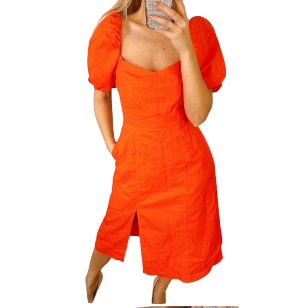 Banana Republic Orange Midi Dress